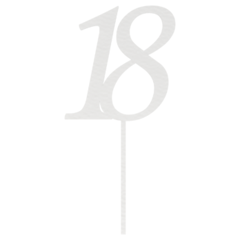 BIAŁY TOPPER NA TORT 18 OSIEMNASTKA URODZINY DEKORACJA DO KWIATÓW TOPER