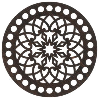 DĄB WENGE BAZA DO KOSZYKA DNO SPÓD PŁYTA HDF DO MAKRAMY KWIAT AŻUR KOŁO 15 CM