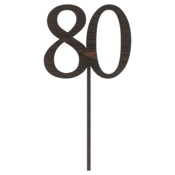DĄB WENGE TOPPER NA TORT 80 OSIEMDZIESIĄT JUBILEUSZ URODZINY DO KWIATÓW TOPER DEKOR