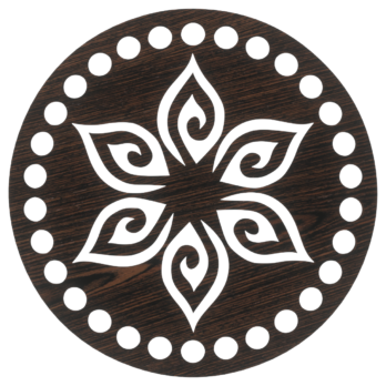 DĄB WENGE BAZA DO KOSZYKA DNO SPÓD PŁYTA HDF DO MAKRAMY KWIAT KOŁO 15 CM