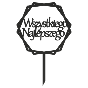 CZARNY TOPPER WSZYTSKIEGO NAJLEPSZEGO SZEŚCIAN DO TORTU KWIATÓW URODZINY DEKORACJA